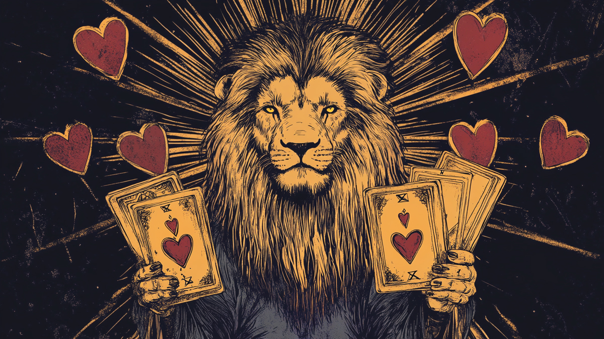 A couple embracing, symbolizing the Strength Tarot card's message of love and emotional balance